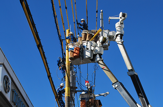 架空配電線工事